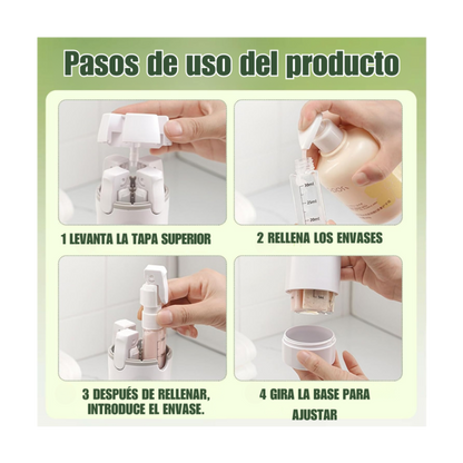 TravelClean 4 en 1- Dispensador de viaje inteligente.