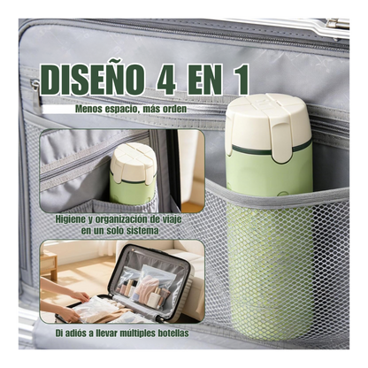 TravelClean 4 en 1- Dispensador de viaje inteligente.